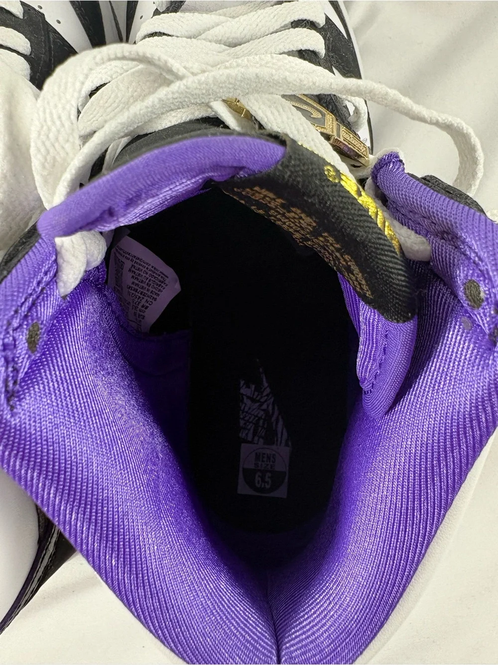 Nike Dunk High Premium EMB 'WORLD CHAMP' White / Black / Purple Accents - Gold